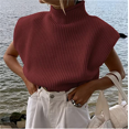 thumbnail image 5 of Wangsaura Haut à Manches Courtes pour Femmes, Col Montant, Couleur Unie, Chandail pour Dames, 5 of 5