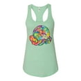 thumbnail image 2 of Wild Bobby Rainbow Painted I've Got The Whole World Dean Russo Design Inspirational/Christian Women Racerback Tank Top, Mint, Large, 2 of 6