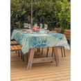 thumbnail image 3 of Outdoor Tablecloth with Umbrella Hole for Patio/Picnic/Party/Camping, Sage Green Conch Waterproof Table Cloth Rectangle Table Cover Washable, Coastal Summer Beach Coral Rustic (52"x 70"), 3 of 9