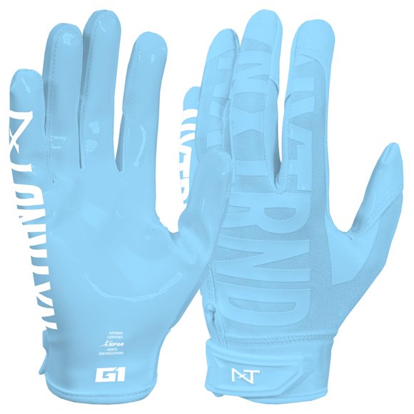 Guantes de fútbol americano NXT NXTRND G1 Pro talla media azul