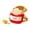 A002- Red, variant on No Pull Hamburger Shape Step in Dog Harness and Leash with Backpack Small Dogs and Cats Soft Breathable Vest Harness for Outdoor Walking, Red 1 Pack