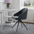 thumbnail image 3 of Martha Stewart Sora Upholstered Stationary Office Chair in Gray/Oil Rubbed Bronze, 3 of 14