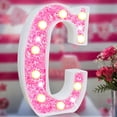 thumbnail image 1 of Lamp Elnsivo, luz LED con purpurina, letras del alfabeto, color rosa, 1 of 6