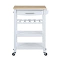 thumbnail image 4 of Convenience Concepts 802233W Ellaine 4 Tier Butcher Block Kitchen Cart with Drawer & Wine Rack, White, 4 of 11