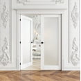thumbnail image 2 of 56" X 80" 1-Lite Interior Glass French Door Frosted Double Doors With Installation Hardware Kit /Handles, 2 of 8