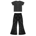 thumbnail image 4 of iiniim Boys Girls Hip Hop Jazz Disco Performance Dance Costume Sequins Short Sleeve T-Shirt Tops with Black 130, 4 of 5