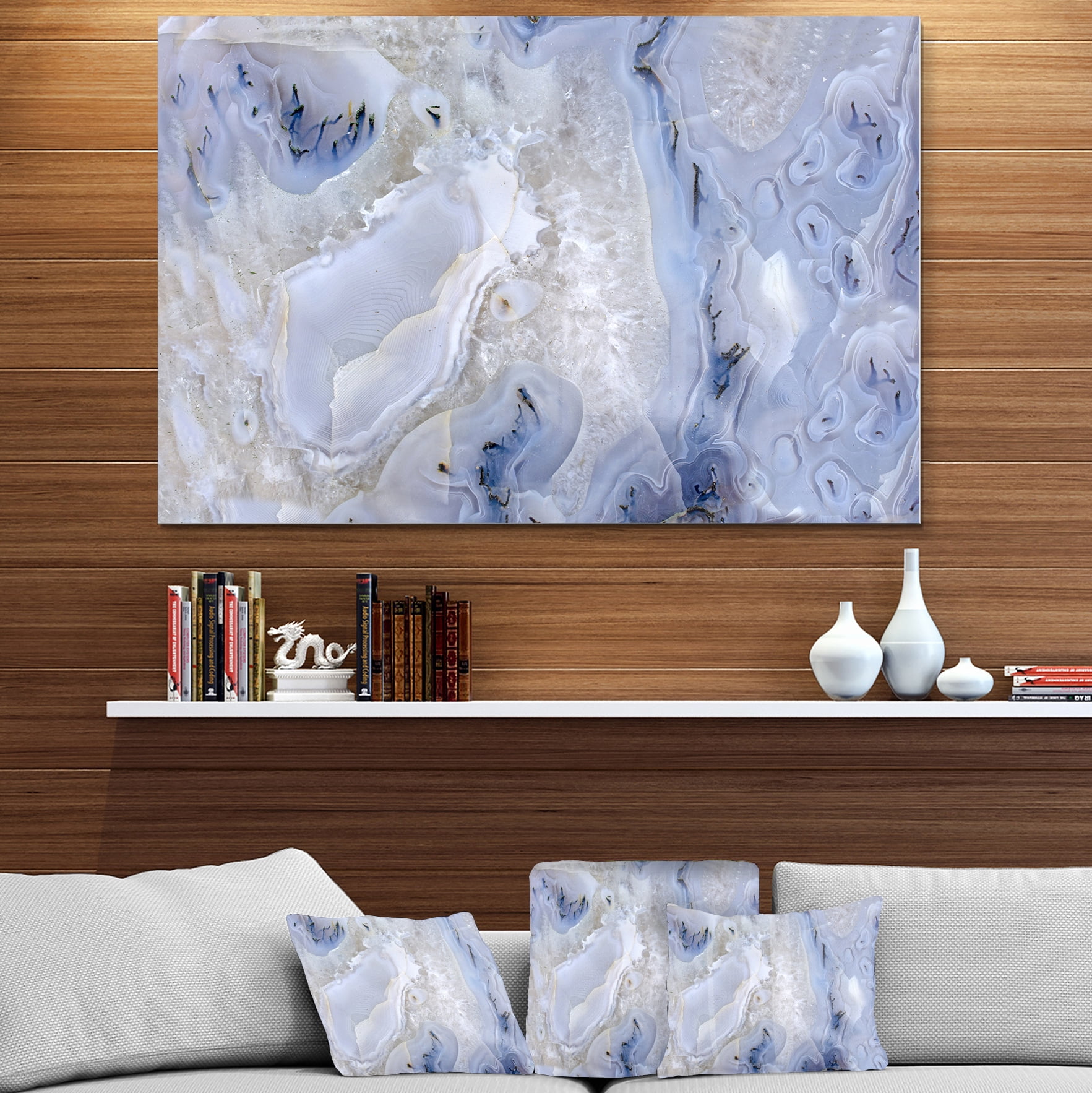 Designart 'Agate Stone Background ' Abstract Metal Wall Art Print