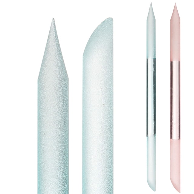 MasteelfCA 2Pcs Household Manicure Nail File Glass Nail Art Tool Cylinder Nail Buffing File