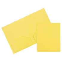 JAM Paper Heavy Duty Plastic Two Pocket Presentation Folders, Yellow, 6 Pack