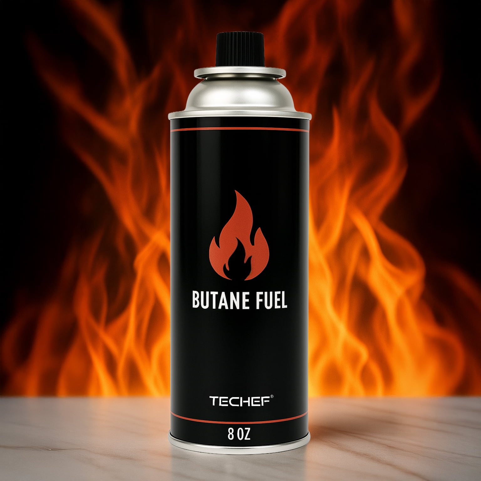 TECHEF 12 Pack x 8oz Butane Fuel Canisters Cylinders for Portable Gas Stove Camping Stoves, Gas Burners, UL Listed - DUAL Safety System (12 Pack)