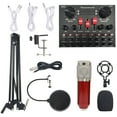 thumbnail image 1 of Multi-functional Live Sound Card BM800 Microphone Set Audio Recording Equipments (Red & Silver), 1 of 7