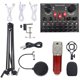 thumbnail image 1 of Kit de Tarjeta de Sonido V8S para Transmisiones en Vivo, Equipo de Grabación y Karaoke con Micrófono Profesional, Ideal para PC y Móvil, Color Rojo con Malla Plateada, 1 of 6