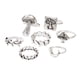 thumbnail image 2 of Anillos para mujer, regalos para mujeres, anillos coloridos para adolescentes, anillos de esmalte con sello dorado de moda, 5 piezas, anillos apilables, 4 anillos, 2 of 5