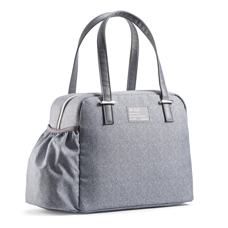 Fit & Fresh Laketown Large Insulated Lunch Tote, Gray photo 3