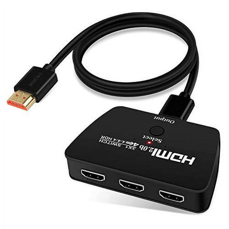 FDBV Hdmi Switch Switcher 3 in 1 Out 3-Port Selector 4K 60Hz, HDMI with  Pigtail HDMI Cable,Supports Full HD 4K 1080P 3D Player, HDMI Hub Compatible