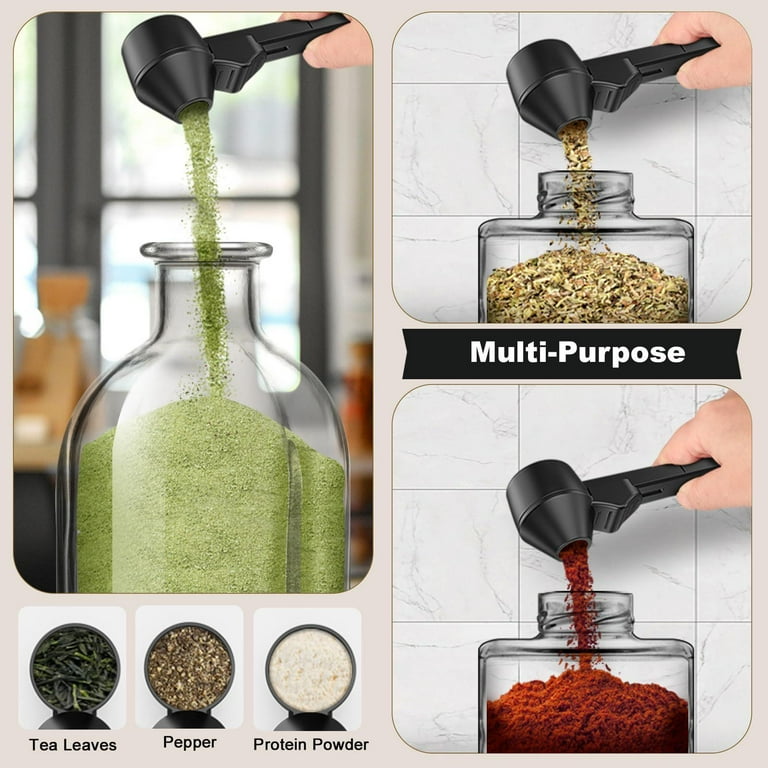 Coffee Scoop & Funnel for Reusable K Cup Refillable Coffee Pods Coffee Measuring Spoon 2 Tablespoon Capacity Scoop with Funnel for Ground Coffee Protein Powder Tea