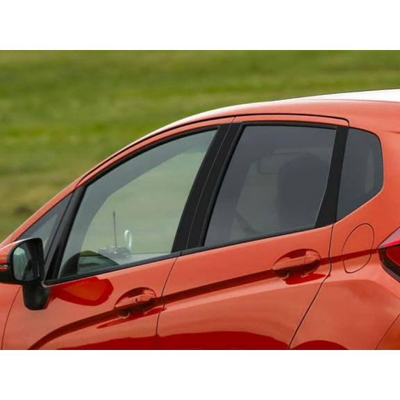 Rvinyl Pillar Post Window Trim Compatible with Honda Fit 2009-2013 - Gloss (Black)