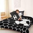 thumbnail image 4 of Erosebridal Soccer Net Ball Queen Comforter Set, Sport Bedding Comforter Set for Boys and Girls, Black Reversible 3 Pieces, 1 Comforter and 2 Pillowcases, 4 of 6