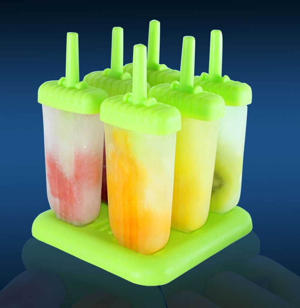 Fashion new Summer Cool New 6 Cell Ice Pop Lolly Maker Tray Cream
