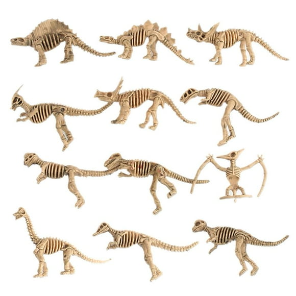 12Pcs Simulation Dinosaure Squelette Modèle Figures Jouets Favorise la Décoration de la Maison