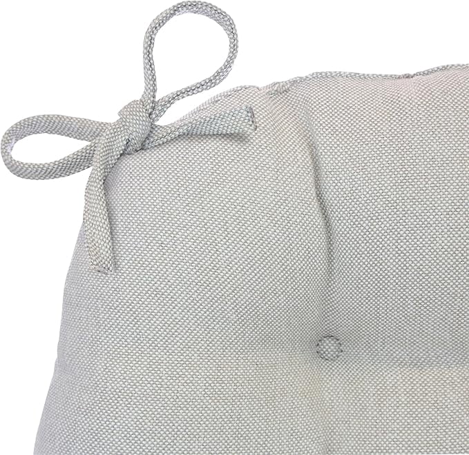 Klear Vu Outdoor 19 x 18 Inches Chair Cushions for Patio Furniture, U-Shaped Seat Pads with Ties, Premium Woven Fabric, Water-Repellent, Chemical-Free, Natural, 2 Count