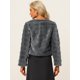 thumbnail image 4 of Abrigo mullido de piel sintétisin cuello chaquerecortacálide invierno pamujer Gris XL, 4 of 5