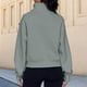 thumbnail image 5 of Sudadera Ropa de otoño con cuello alto y media cremallera para mujer, traje diario de color sólido (gris cáñamo M) Ygjytge gris cáñamo T M para Mujer, 5 of 5