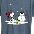 thumbnail image 3 of Peanuts - Snoopy Woodstock Snowman - Women's Short Sleeve Graphic T-Shirt, 3 of 6