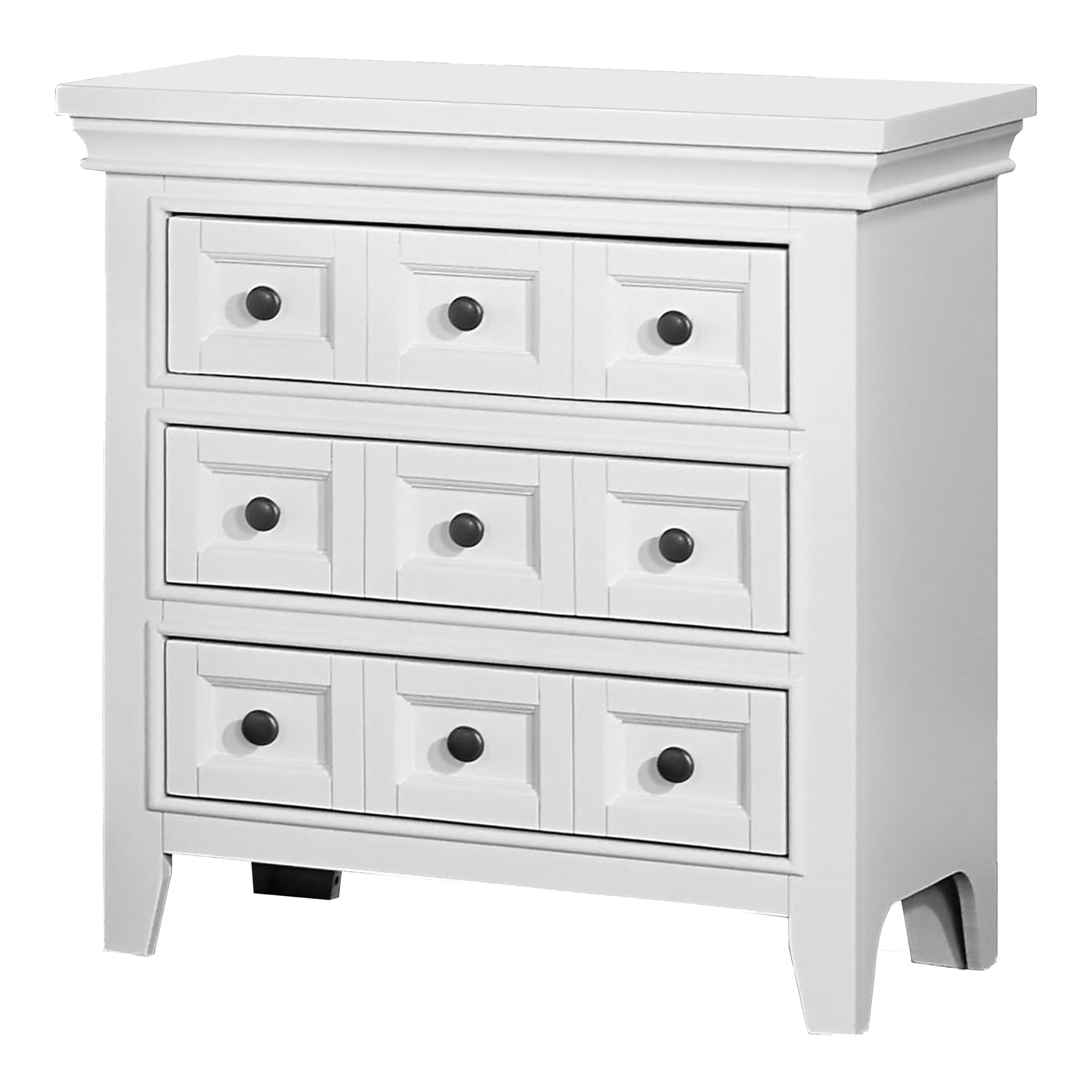 Furniture of America Pharr Adult Transitional 3-Drawer Nightstand, White