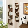 thumbnail image 2 of Costway 2 PCS Floating Bookshelf with Safe Round Edge Space-Saving Plant Display Shelf Brown, 2 of 9