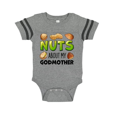 

Inktastic Nuts About My Godmother- Peanut Almond Pistachio Gift Baby Boy or Baby Girl Bodysuit