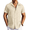Beige, variant on Men's Summer Shirts Short Sleeve Button Down Beach Wedding Shirt Casual Linen Shirt