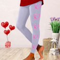 thumbnail image 2 of KHONTS Cancer Awareness Leggings for Women Ribbon Leggings High Waisted Yoga Pants Stretchy Athletic Tights I-Purple M, 2 of 5