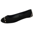 thumbnail image 1 of Shoes 18 Womens Faux Suede Rhinestone Ballerina Ballet Flats Shoes (5/6, 4035A Black), 1 of 3