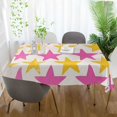 thumbnail image 3 of Yayeee Tablecloths 60" x 120" Rectangle Wrinkle Resistant Party Table Cover, Yellow Pink Stars, 3 of 8