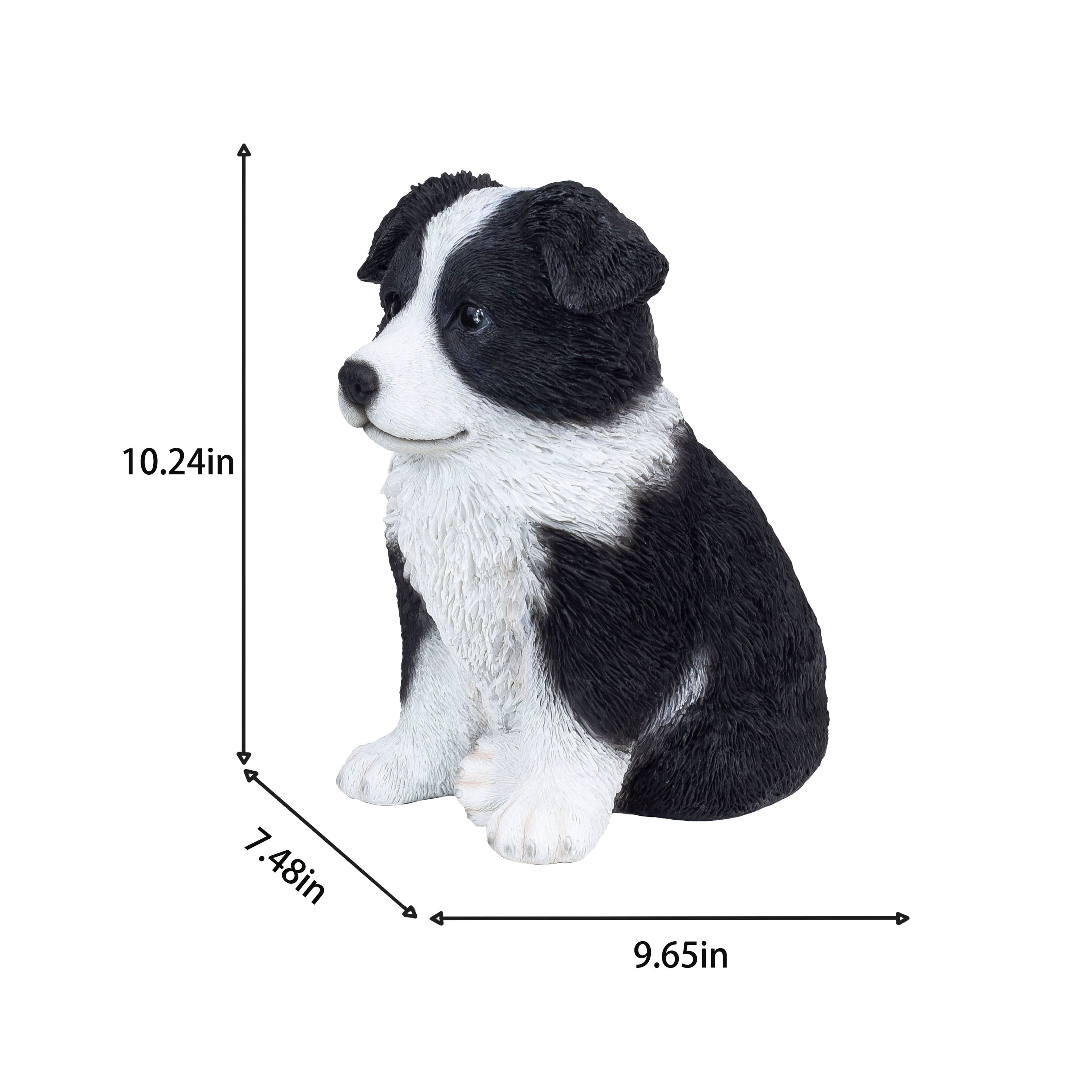 SOREAL White & Black baby Sheepdog | Handpainted Decorative Puppy Statue for Home & Garden Decor | Premium Polyresin Dog Statue | Gift for Dog Lovers | Weather-Resistant Indoor/Outdoor Decor