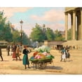 thumbnail image 3 of Victor Gabriel Gilbert 17x15 Black Modern Framed Museum Art Print Titled - Flower Vendor Before the Madeleine Church, Paris, 3 of 5