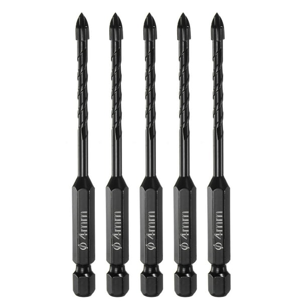 Uxcell 5pack de brocas para mampostería, broca de concreto de 4 mm con vástago hexagonal de 1/4"
