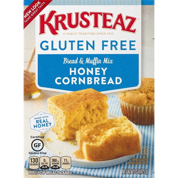Krusteaz Gluten Free Honey Cornbread Mix, 15-Ounce Box (Pack Of 2)