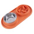 thumbnail image 4 of Dual Pet Bowls with Anti Overturn Design, Anti Choking and Slow Feed, Versatile Use, and Durable Material, Silicone Stainless Steel for Small Large Pets, 4 of 8
