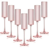 16 Pack Ribbed Acrylic Champagne Flutes, 5.5 Oz Unbreakable Goblet Glasses Reusable Champagne Toasting Cups - Modern & Elegant for Wedding Party Anniversary Christmas Birthday