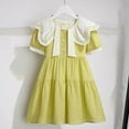 thumbnail image 2 of Ashirexll Girls Summer Dress, Girls Dresses Size 10-12, Children Solid Color Short Sleeve Dress Casual and Comfortable Dress, 2 of 7