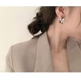 thumbnail image 4 of Metal Pleated Bump C-shaped Earrings, 4 of 4