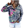 thumbnail image 5 of Women's Hoodies Sweatshirts Fashion Sweatshirt with Casual Long Sleeve Tie-Dye Gradient Printed Hoodie Style for Everyday Comfort Gray S, 5 of 6