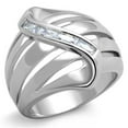 thumbnail image 1 of Alamode 3W1077-10 Bague en Laiton Rhodié Femme avec AAA Grade CZ en Clair - Taille 10, 1 of 1