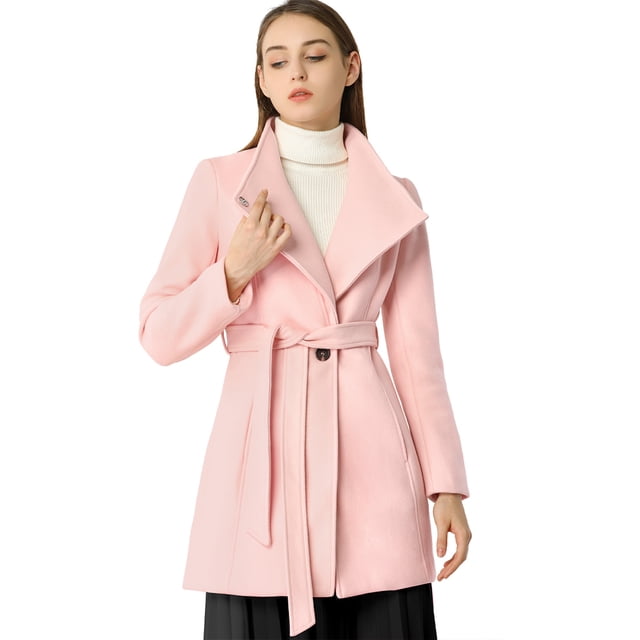 Abrigos largos con cinturón de manlarcon cuello alto elegante de invierno pamujer RoM