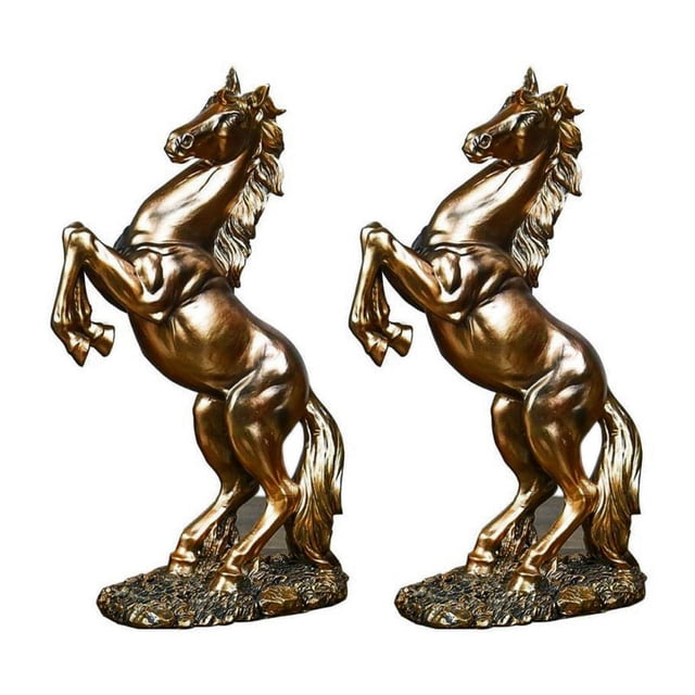 2X Escultura de arte, decoración de caballo volador de estilo europeo, regalos de inauguración de la casa de cobre