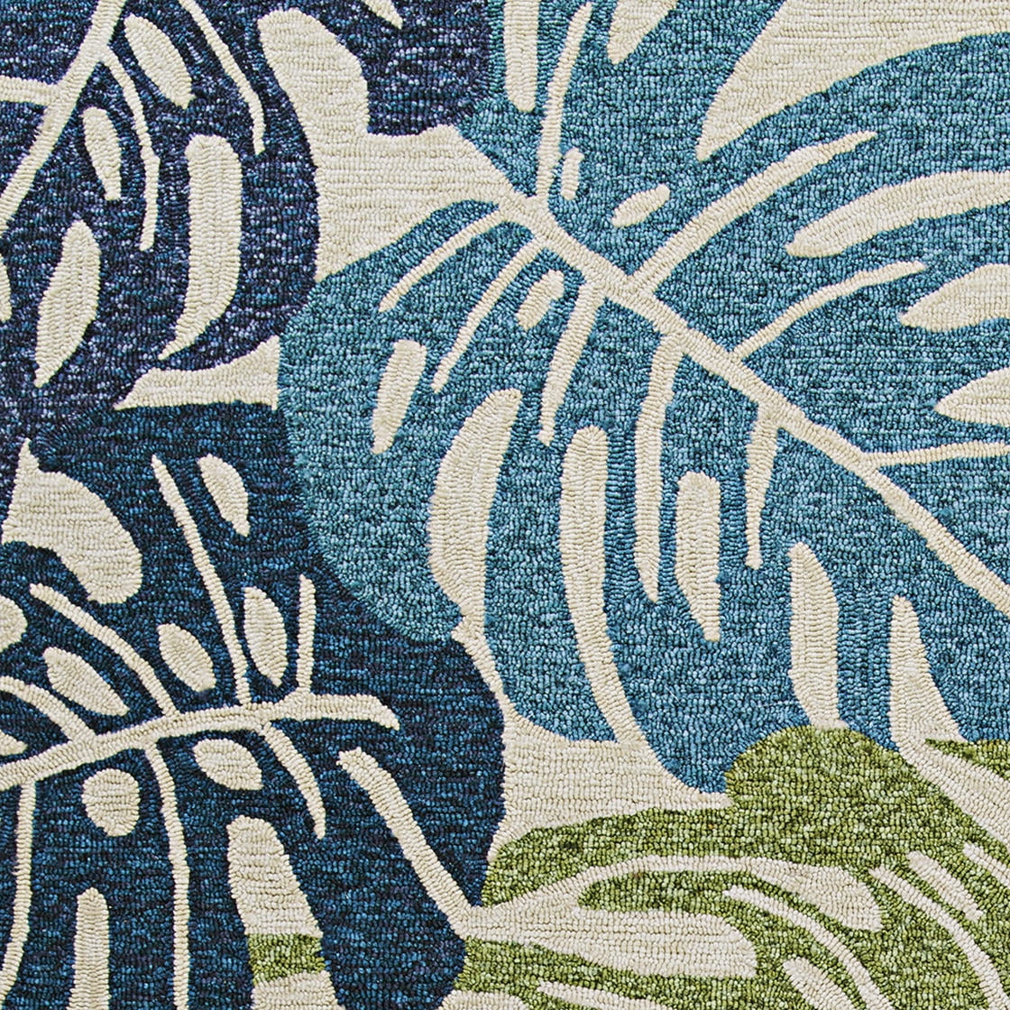 Couristan Covington Monstera Cream-Multicolor Indoor / Outdoor Area Rug, 7'10" Round