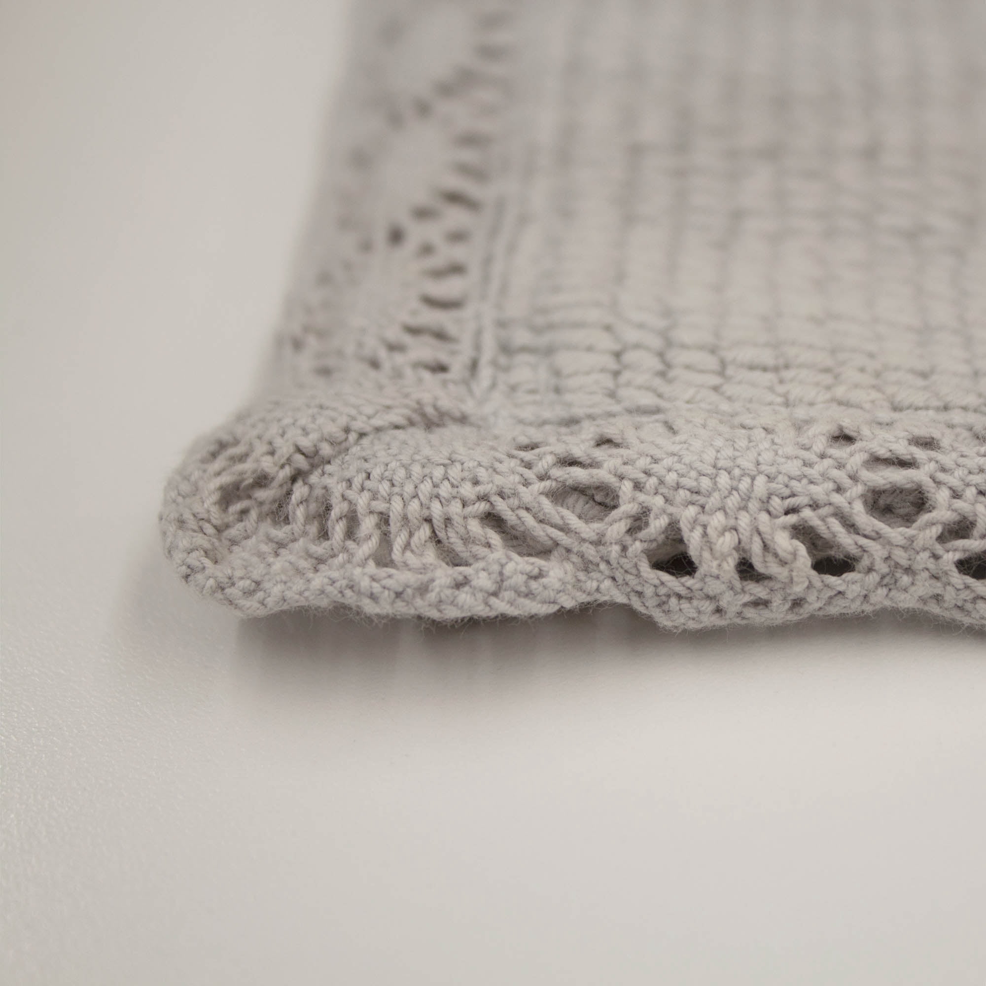 Jean Pierre Turkish Cotton Crochet 22x60 in. Bath Rug, Light Grey