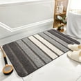 thumbnail image 5 of Alfombra absorbente para baño de 40 x 60 cm | Reverso de nailon y elastano | Felpudo antideslizante de secado rápido | Alfombra moderna para entrada, dormitorio y sala de estar en gris, verde, mor, 5 of 5